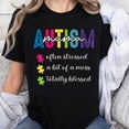 thumbnail image 1 of 100% Cotton Autism Mama Often Stressed A Bit Of A Mess Totally Blessed T-Shirt For Autism Awareness Mother Gift, 1 of 5