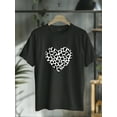 thumbnail image 1 of 100% Cotton Awesome Cow Print Black & White Print Heart - Cow Print T-Shirt, 1 of 4