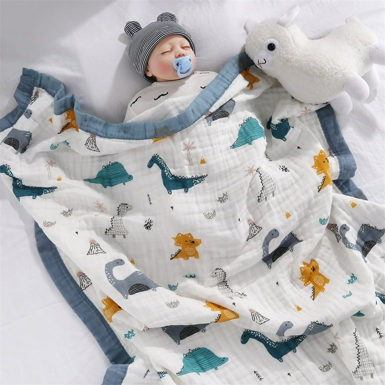100 Cotton Baby Blankets Newborn 6 layer Muslin Cotton Gauze Soft Absorbent Swaddle Blankets Baby for Beds Shower Wipes Walmart