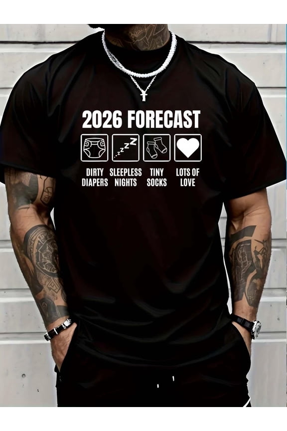 100% Cotton Baby Coming Soon 2026 Forecast Baby Shower Funny New Dad Mom T-Shirt Graphic T-shirts for men and women