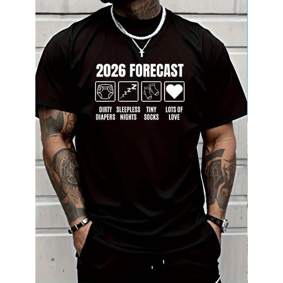 100% Cotton Baby Coming Soon 2026 Forecast Baby Shower Funny New Dad Mom T-Shirt Graphic T-shirts for men and women