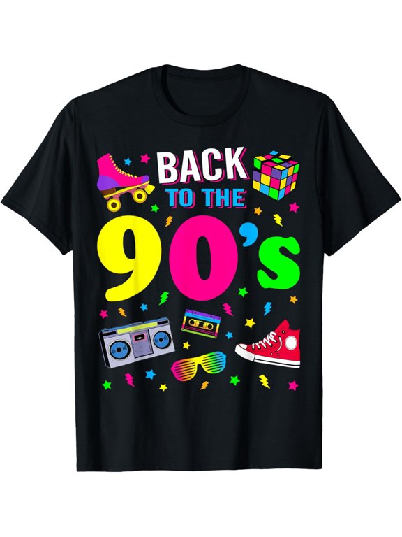 100% Cotton Back To 90's 1990s Vintage Retro Nineties Costume Party Gift T-Shirt men and women can wear, black, white, gifts Golf Gift T-Shirt For Men and Women