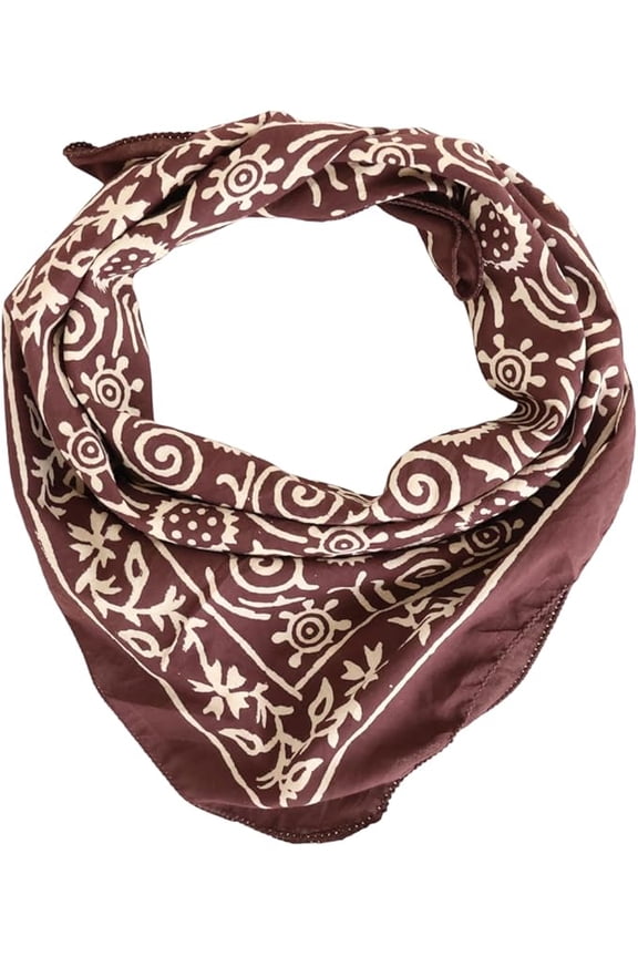 100% Cotton Bandana, Bohemian Style Cotton Neck Scarf, Boho Soft, Neckerchief, Square Scarf Gift Handkerchief