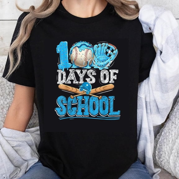 100% Cotton Baseball Glove Bat Helmet School T-Shirt