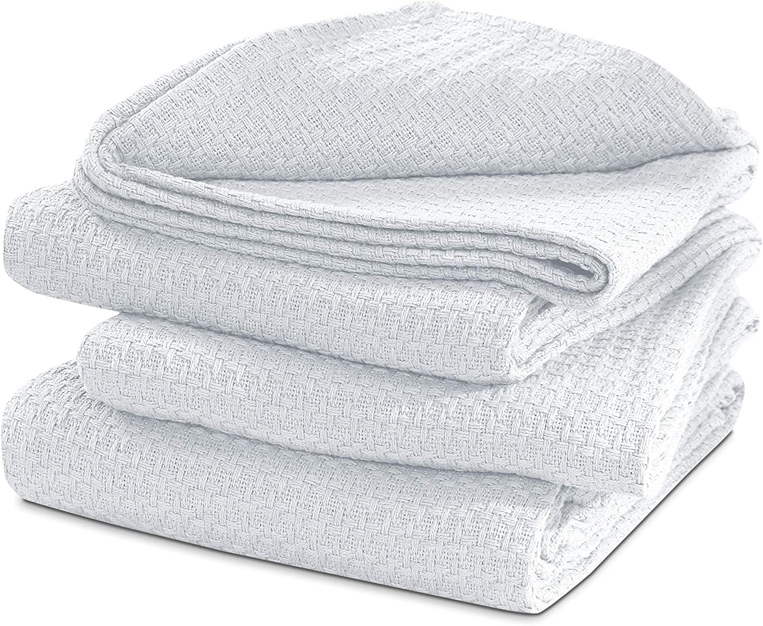 100 Cotton Basket Weave Thermal Bed Blanket Breathable Super Soft