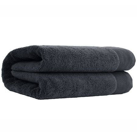 100% Cotton Bath Sheet - Extra Large Size, Very Soft & Fluffy, Quick Dry & Super Absorbent, Charcoal Gray - 33" x 70"