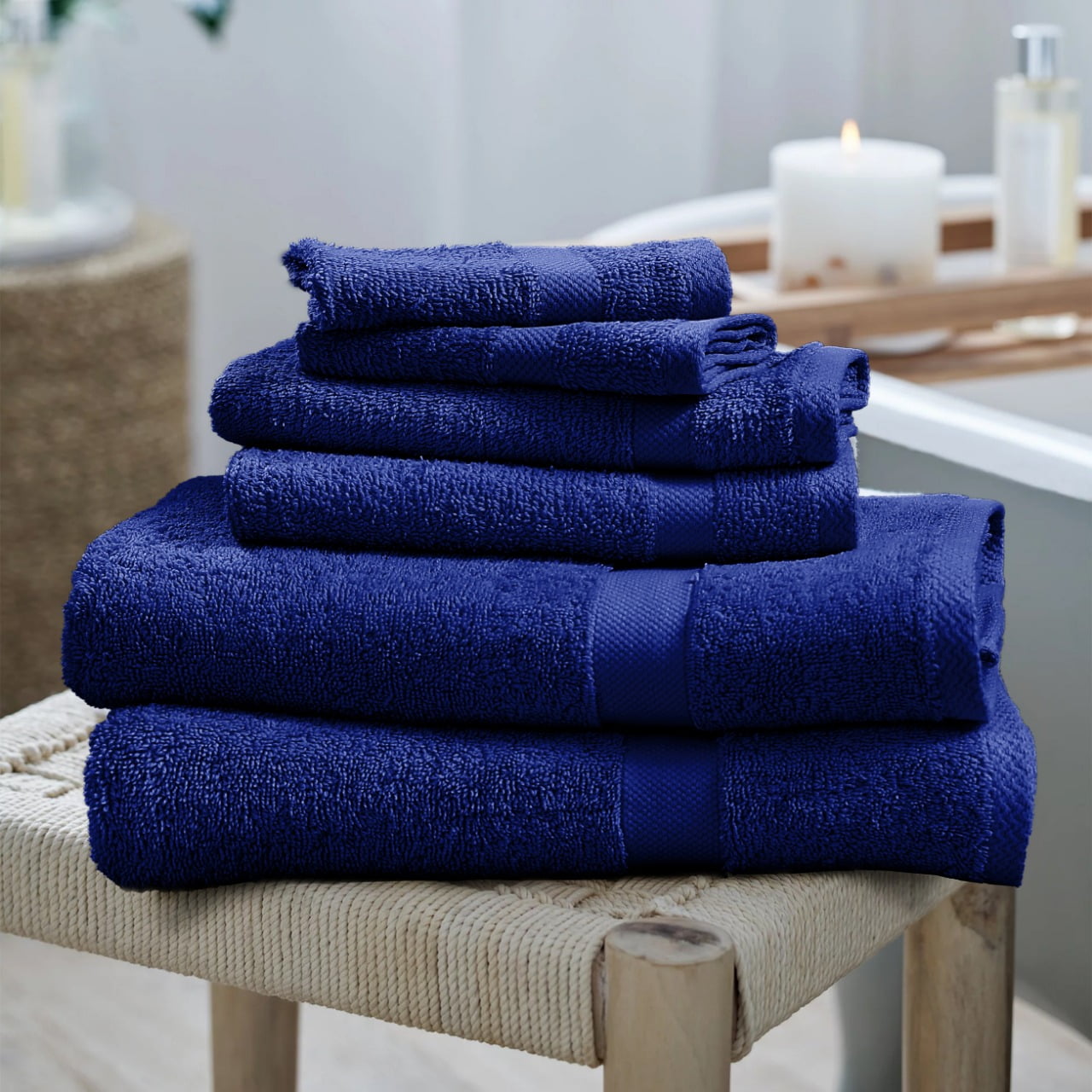 Luxury Thick Bath Towels 19.7 x 39.4 Premium Bath Sheet/Ultra Soft,  Highly Absorbent Heavy Weight Combed Cotton (Navy Blue) 