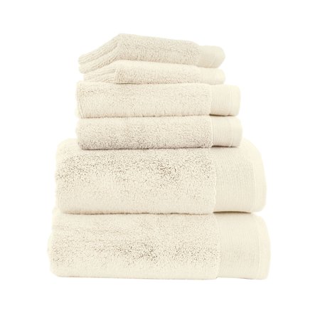 100% Cotton Bath Towels - 6 Piece Set, Extra Soft & Fluffy, Hotel Bath Towel Set - 2 Bathroom Towels, 2 Hand Towels & 2 Washcloths - Ivory