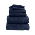 thumbnail image 1 of 100% Cotton Bath Towels - 6 Piece Set, Extra Soft & Fluffy, Bath Towel Set - 2 Bathroom Towels, 2 Hand Towels & 2 Washcloths - Navy Blue, 1 of 9