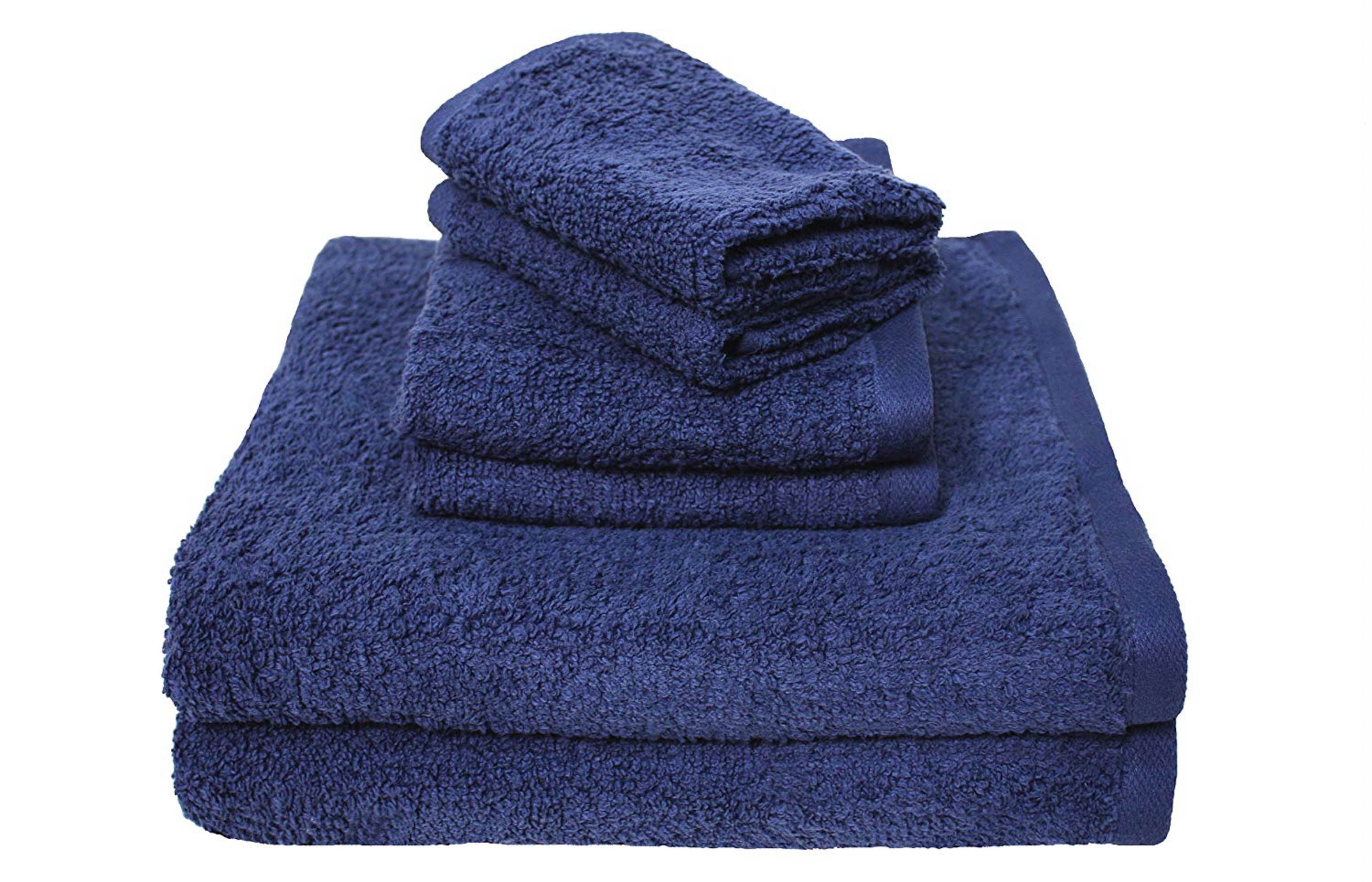 100 Cotton Bath Towels, Lightweight & Absorbant, 6Pieces, Pilot Blue