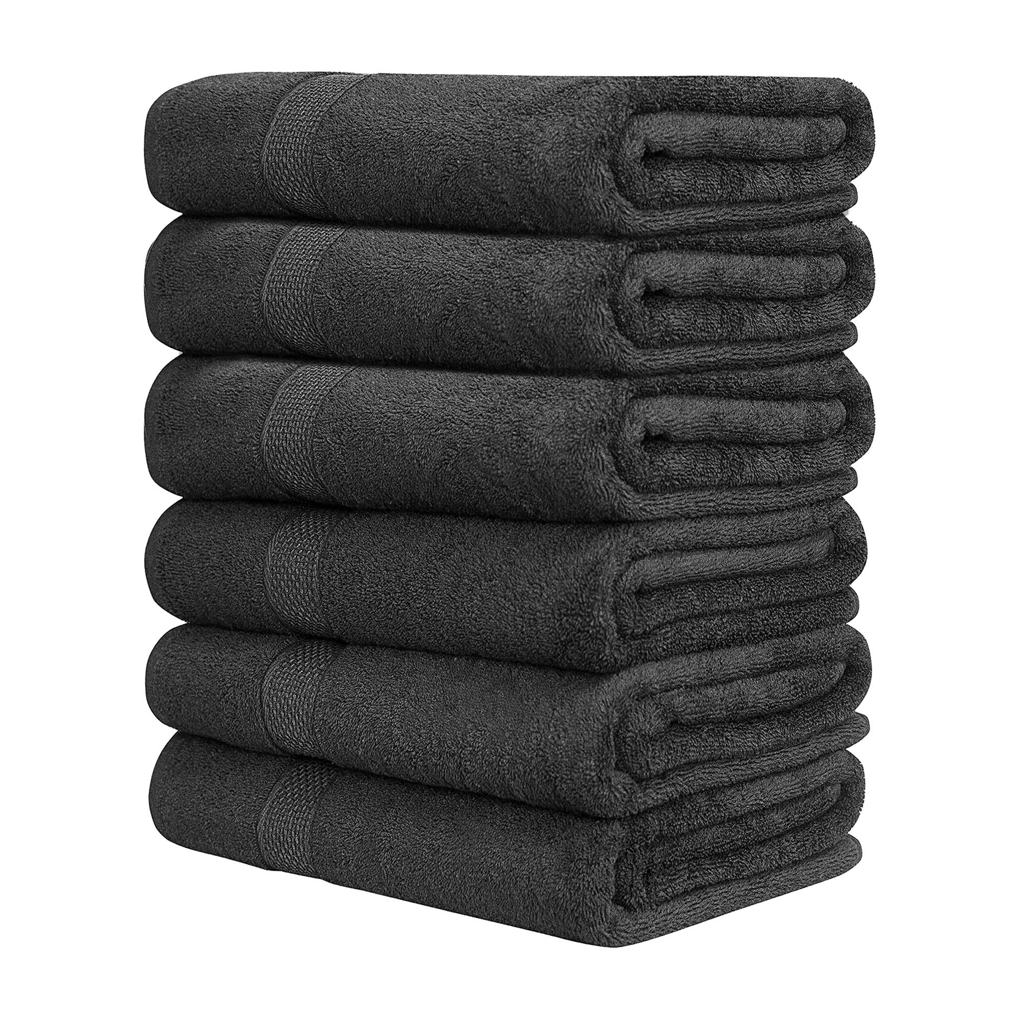 100% Cotton Bath Towels Pack of 6, Ultra Soft, Quick Dry, Lightweight, Highly Absorbent, Perfect for Shower, Spa, Gym, Pool, Resort & Daily Use, Multi-Color 24x48 inches