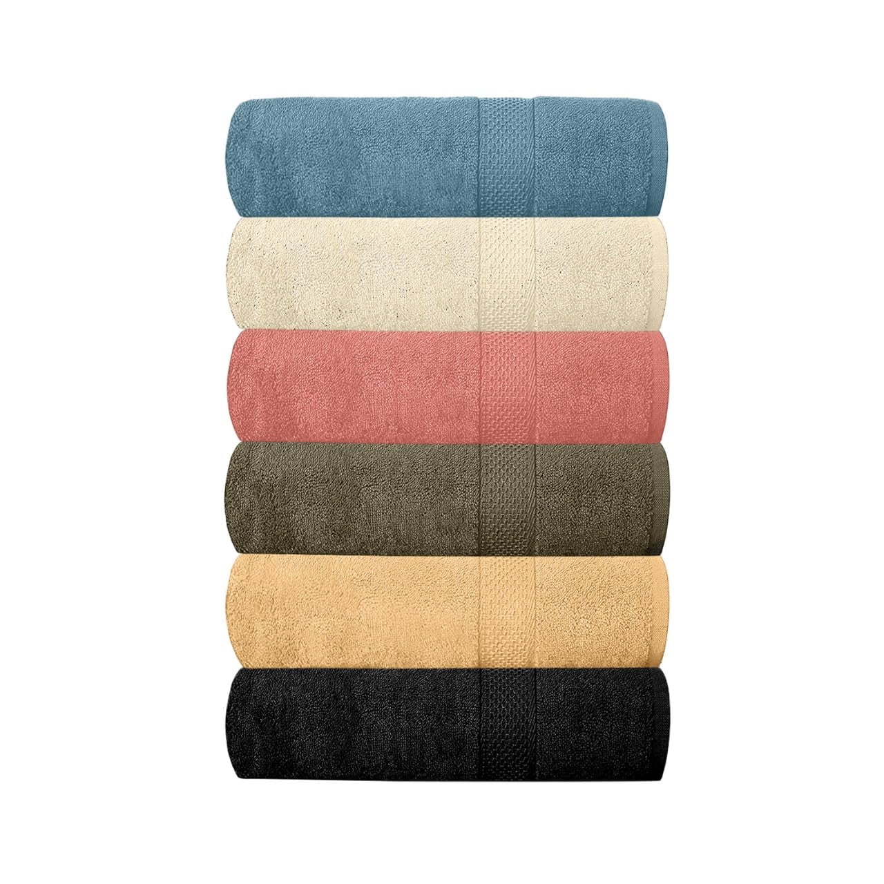 100% Cotton Bath Towels Pack of 6, Ultra Soft, Quick Dry, Lightweight, Highly Absorbent, Perfect for Shower, Spa, Gym, Pool, Resort & Daily Use, Multi-Color 24x48 inches
