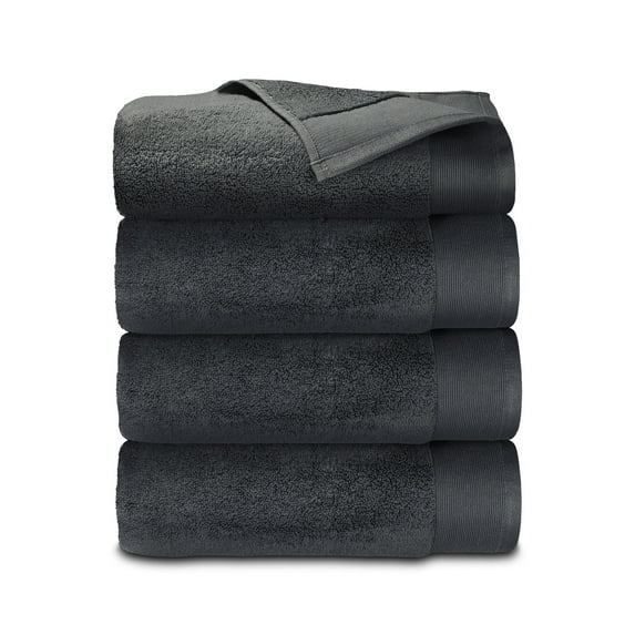 100% Cotton Bath Towels - Pack of 4, Extra Soft & Fluffy, Quick Dry & Highly Absorbent, Hotel Quality Towel Set, Charcoal Gray - 27" x 54"