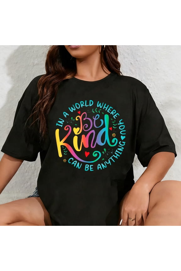 100% Cotton Be Kind Positive Quote Choose Kindness Floral Men Women Kids T-Shirt