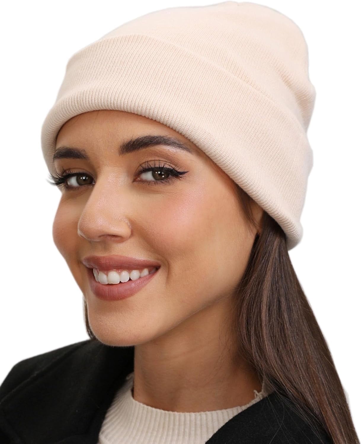 DOVACKA Unisex Winter Beanie Hat - Ultra Soft Cotton Stretch Knit