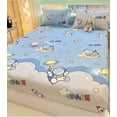 100 Cotton Bed Fitted Sheet with Elastic Rubber and 2pcs Pillowcases