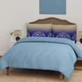 thumbnail image 1 of 100% Cotton Bedsheet Set For Double Bed - 108 X 108 Inches, Blue | 1 Double Bed Sheet & 2 Pillow Covers - Gift For Weddings Or Birthdays King Size, 1 of 4