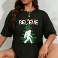 thumbnail image 1 of 100% Cotton Believe Bigfoot Sasquatch Yeti Santa Hat Christmas Pajamas T-Shirt, 1 of 5