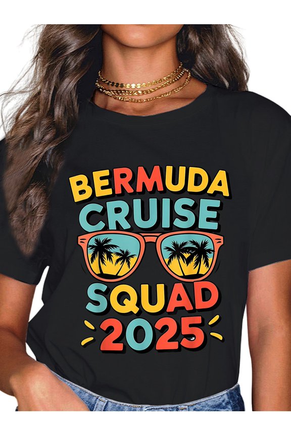 100% Cotton Bermuda Cruise 2025 Vacation Trip Matching Family Group T-Shirt