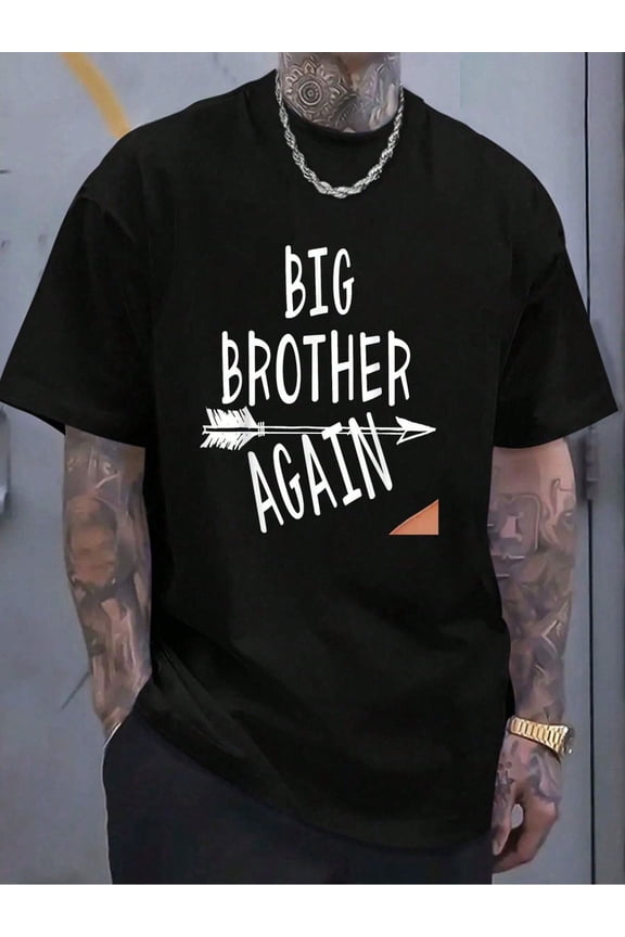 100% Cotton Big Brother Again For Boys With Arrow Funny T-Shirt Women's Men's Graphic Tee Causal Tops Fashion Tshirt Short Sleeve T-Shirt