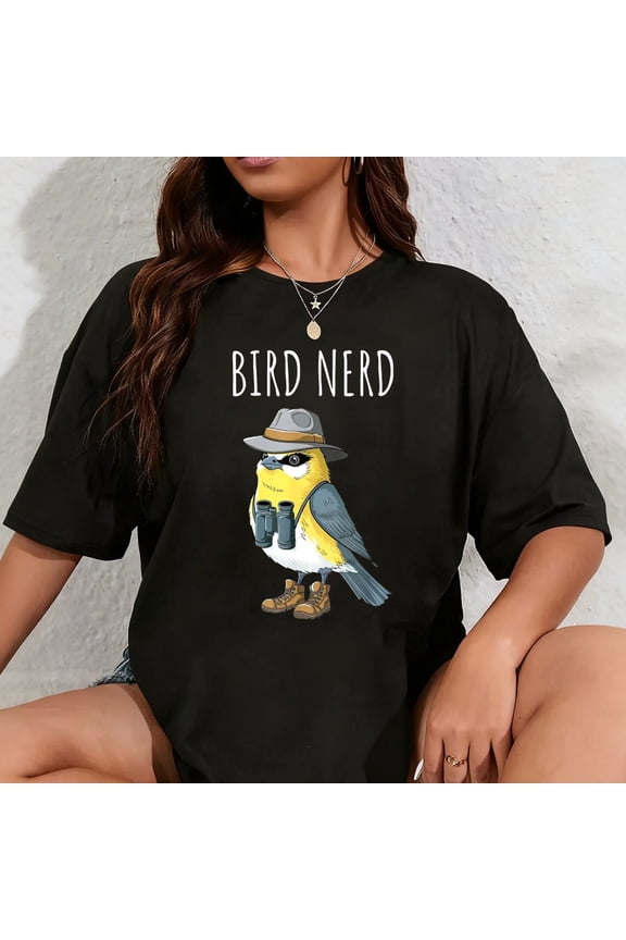 100% Cotton Bird Nerd Funny Bird Watching Birding Bird Lover Watcher T-Shirt
