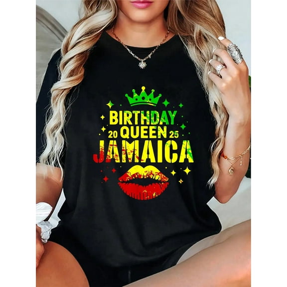 100% Cotton Birthday Crew Jamaica 2025 Sunglasses Girl Party Matching T-Shirt