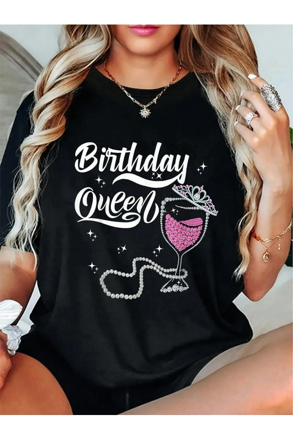 100% Cotton Birthday Queen Happy Birthday Queen For Women Birthday Queen T-Shirt