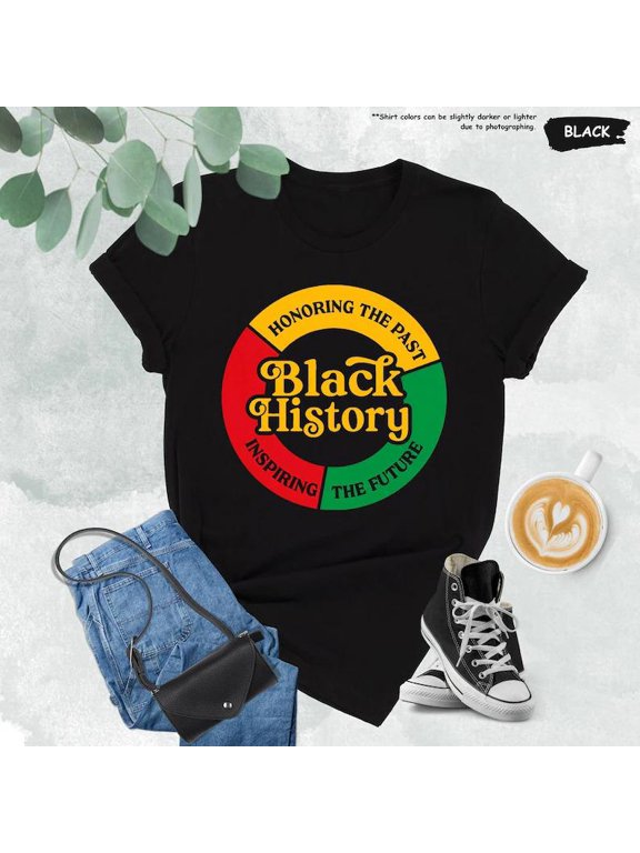 100% Cotton Black History Honoring The Past Inspiring The Future Shirt Black History Month Shirt Black Lives Matter African American Gift BLM Shirt Golf Gift T-Shirts For Men and Women