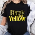 thumbnail image 1 of 100% Cotton Black and Yellow T-Shirt Unisex Casual Graphic Tee Shirt for Men Women Streetwear Fashion Top Bold Color Design, 1 of 5