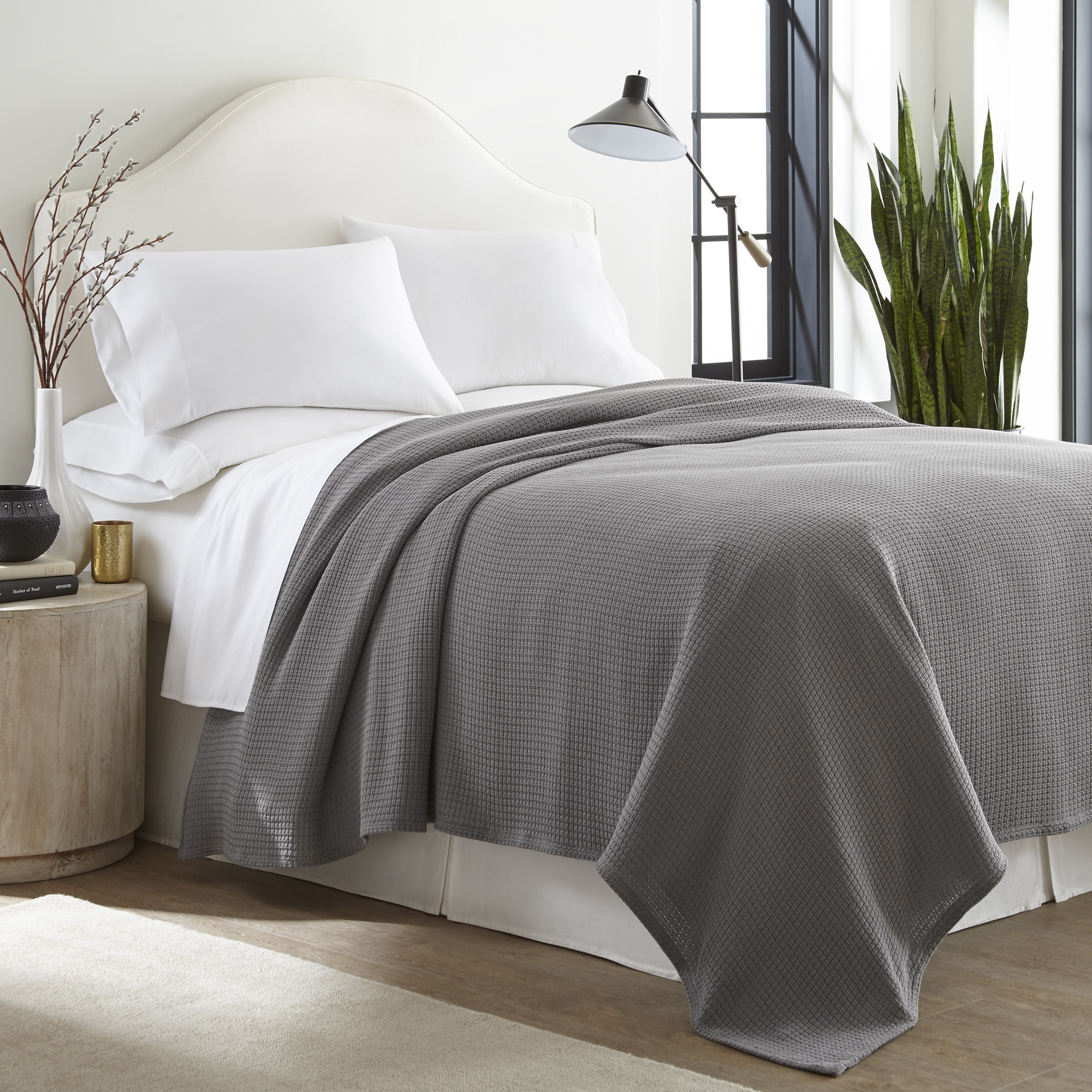 100 Cotton Blanket King Size Gray Soft Lightweight 108 x 90 inches Walmart