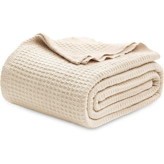 100 Cotton Blanket King Size for Bed Waffle Weave Fall Blanket