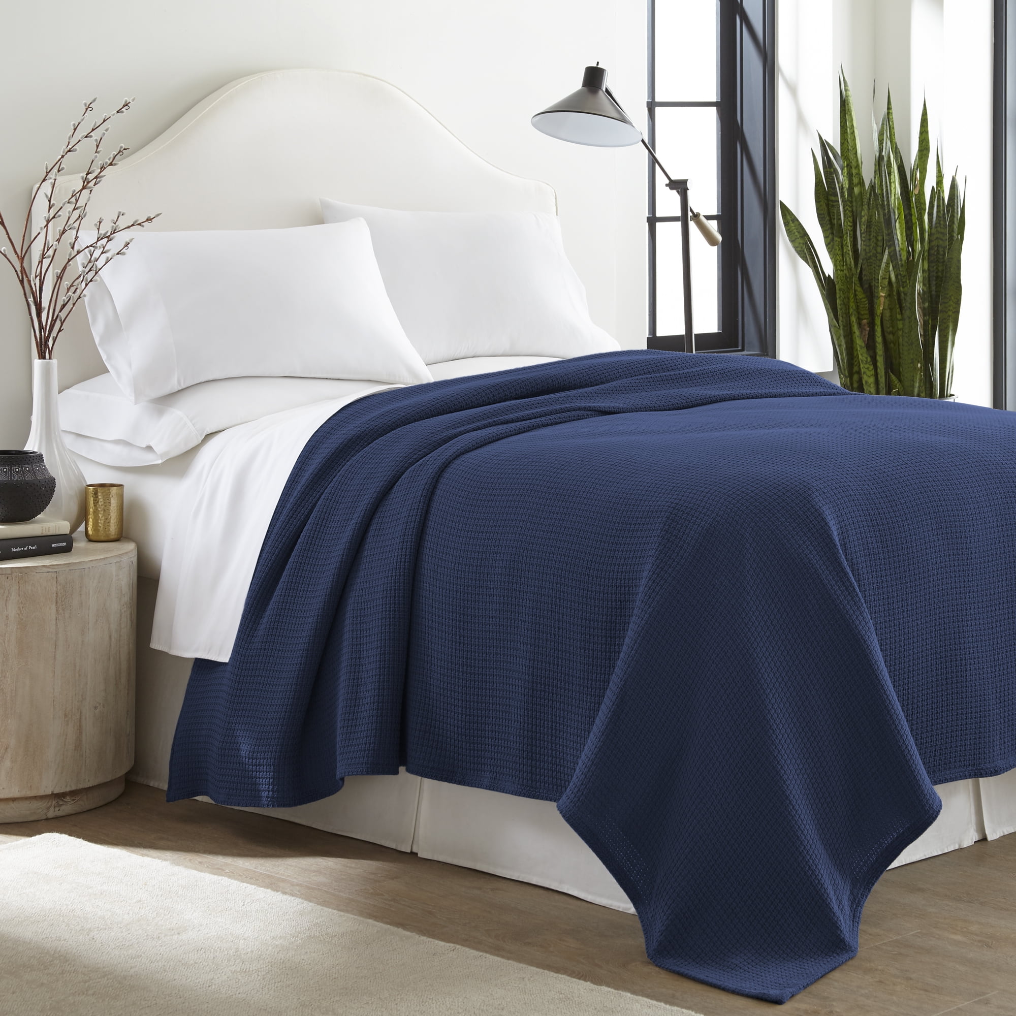 Navy blue blanket queen sale