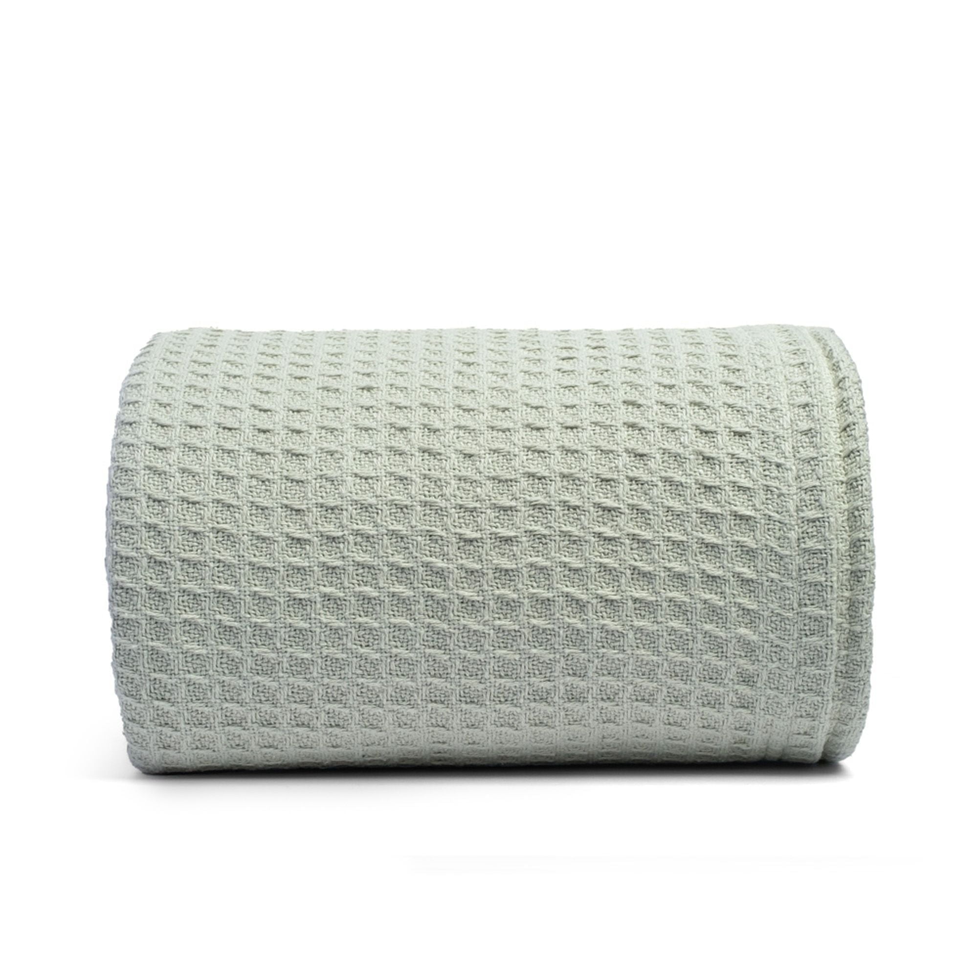 Top Cotton Queen Waffle Throw Blanket for Couch (90" x 92"), 100% Cotton Throw Blankets for Bed, Waffle Queen Blanket for Bed (Sea Foam)