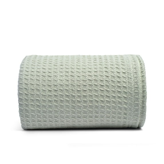 Top Cotton Queen Waffle Throw Blanket for Couch (90" x 92"), 100% Cotton Throw Blankets for Bed, Waffle Queen Blanket for Bed (Sea Foam)