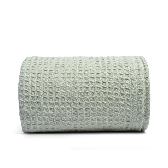 Top Cotton Queen Waffle Throw Blanket for Couch (90" x 92"), 100% Cotton Throw Blankets for Bed, Waffle Queen Blanket for Bed (Sea Foam)