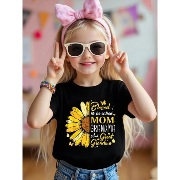 100% Cotton Blessed To Be Called Mom Grandma Great Grandma Mother's Day Kid T-Shirt Graphic T-shirts for boys and girls