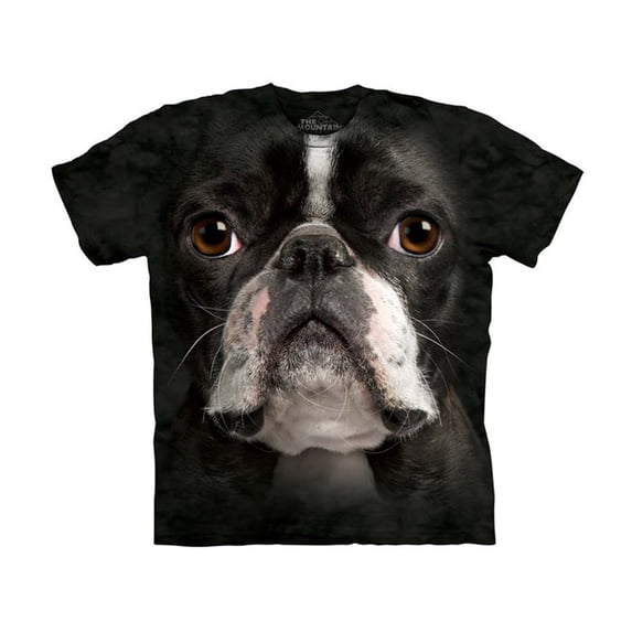 100% Cotton Boster Terrier Face Awesome Youth T-Shirt (Small)