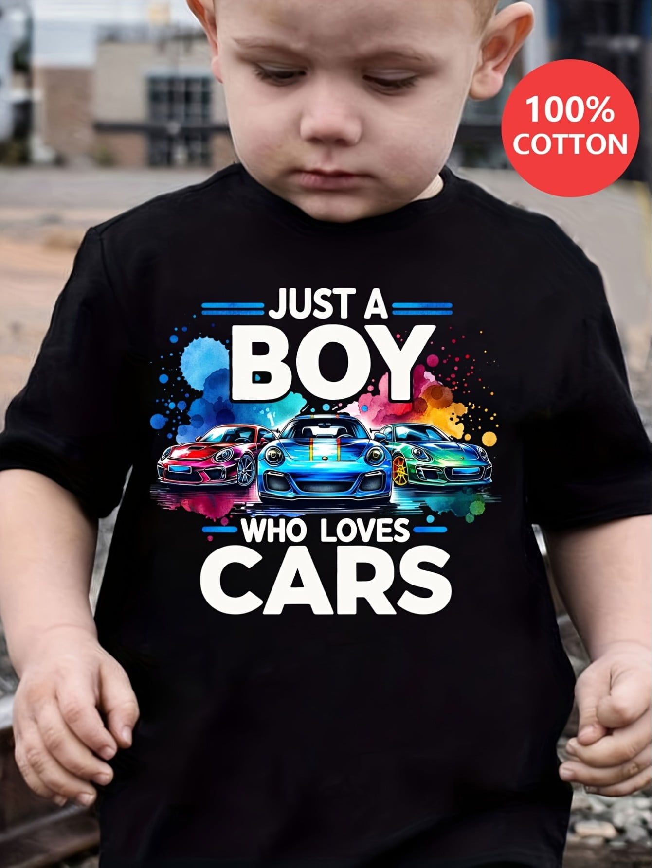 Claire & Charlie Boys Light Blue Shirt - Applique Cars
