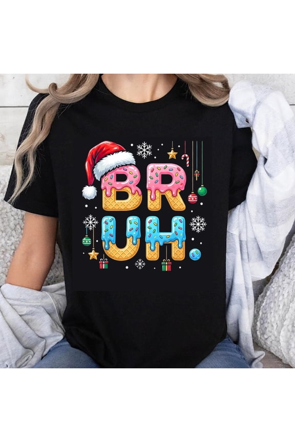 100% Cotton Br uh Christmas Donut Design