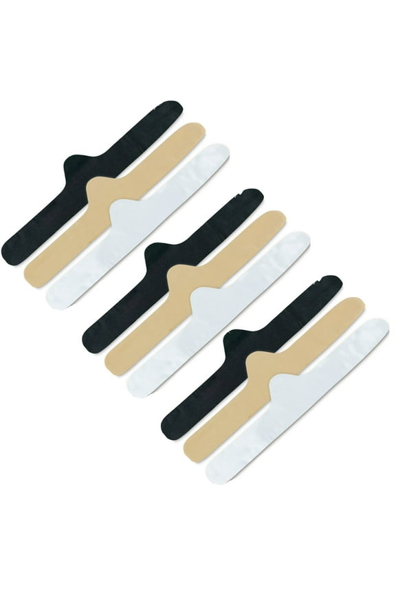 100% Cotton Bra Liner 9-Pack, Size: X-Large (Black, White, Beige) by More of Me to Love