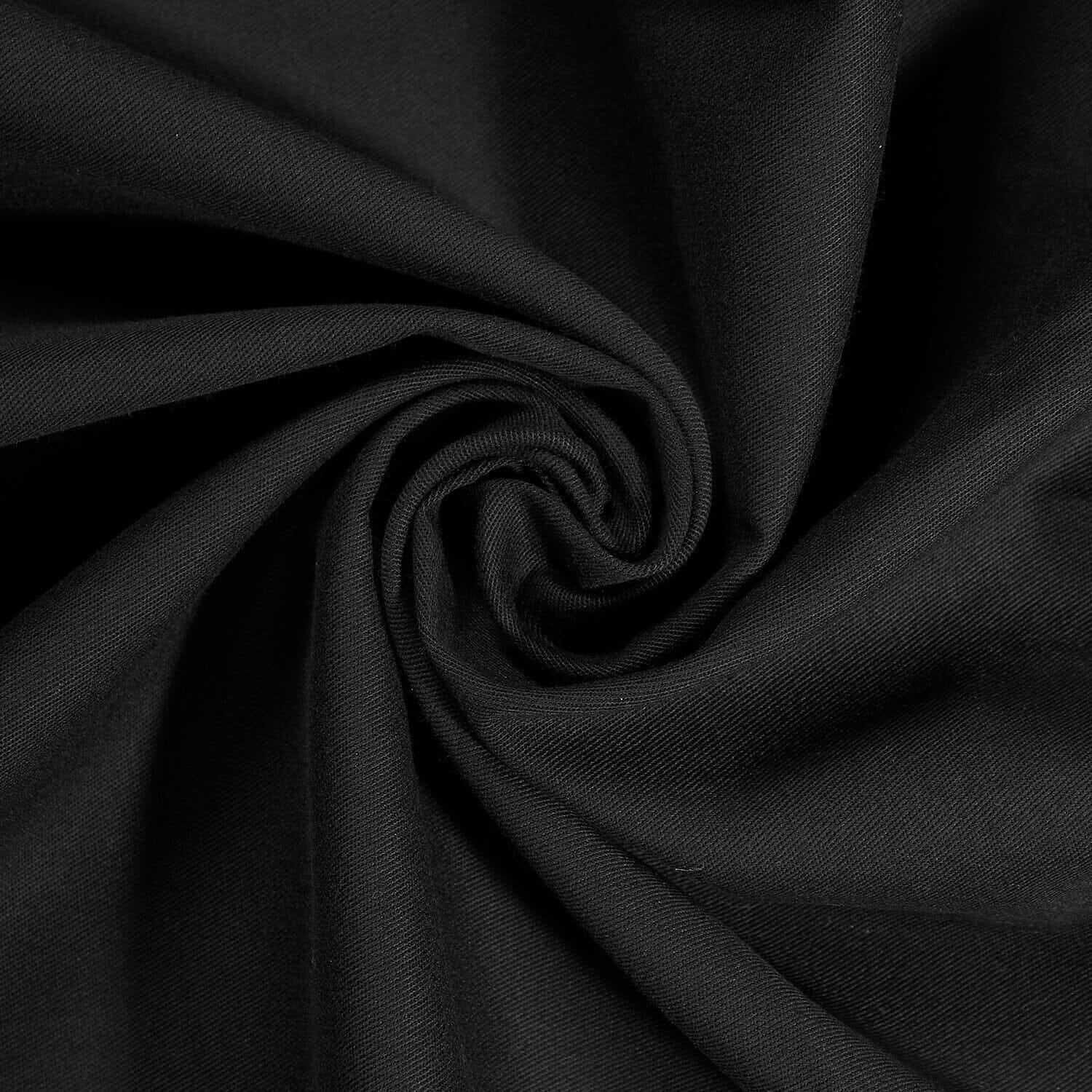 100% Cotton Broadcloth (58/59 Inch) Hypoallergenic Breathable Fabric By The Yard - For Sewing Apparel, Accessories, & Décor - Black (5 Yards)