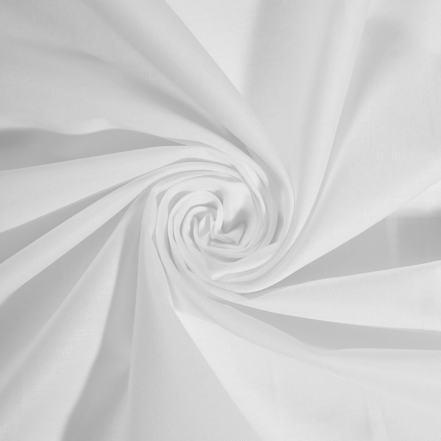 100% Cotton Broadcloth (58/59 Inch) Hypoallergenic Breathable Fabric By The Yard - For Sewing Apparel, Accessories, & Décor - White (5 Yards)