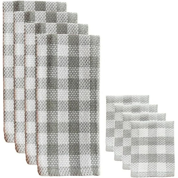 100% Cotton Buffalo Plaid Kitchen Towels, Dish Towels for Drying Dishes, Ultra Absorbent Quick Dry Hand Towels for Kitchen