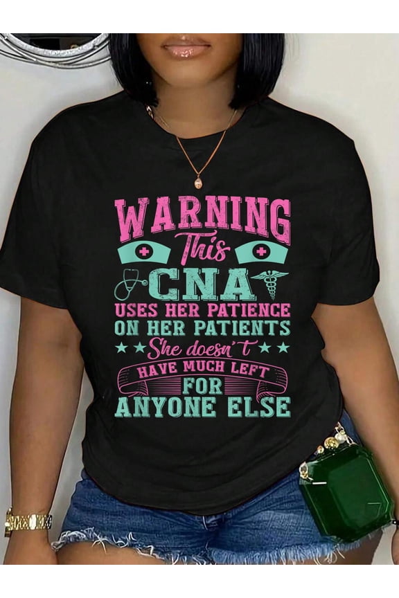 CNA Nurse - Certified Nursing Assistance T-Shirt Women's Men's Graphic Tee Casual Tops