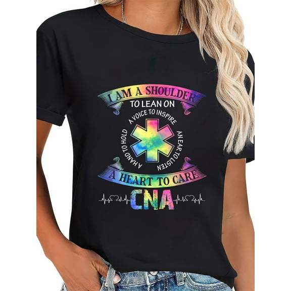 100% Cotton CNA Squad Appreciation Day Tie Dye For Women For Work T-Shirt