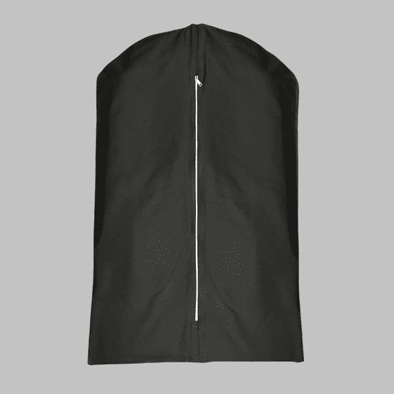 100% Cotton Canvas Garment Cover for Suits, Coats, Dresses; Travel Bag (Large (24"x48"), Black)