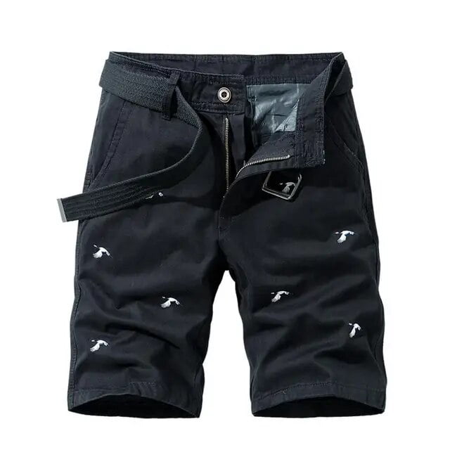 100% Cotton Casual Shorts Pants With Belts New Summer Man Straight Fit ...