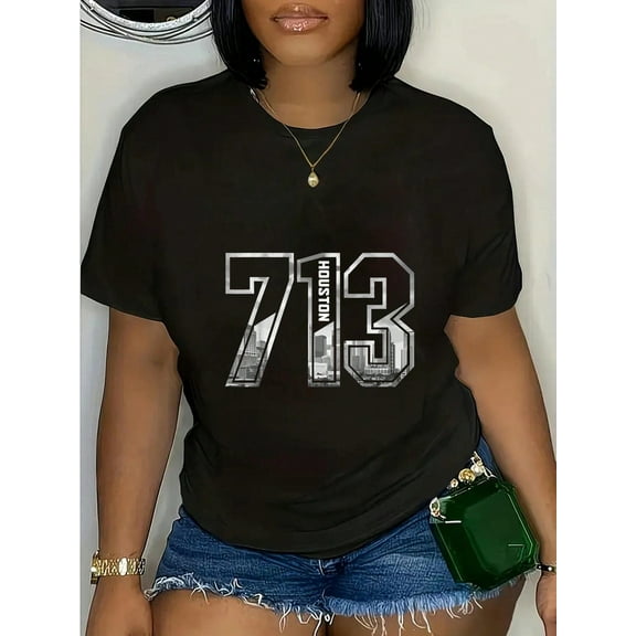 100% Cotton Casual Tshirt Houston Texas 713 Area Code Pride Vintage T-Shirt