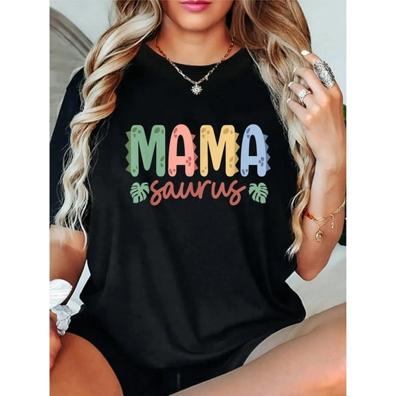 100% Cotton Casual Tshirt Mama Saurus Dad Dinosaur Birthday Family Matching T-Shirt