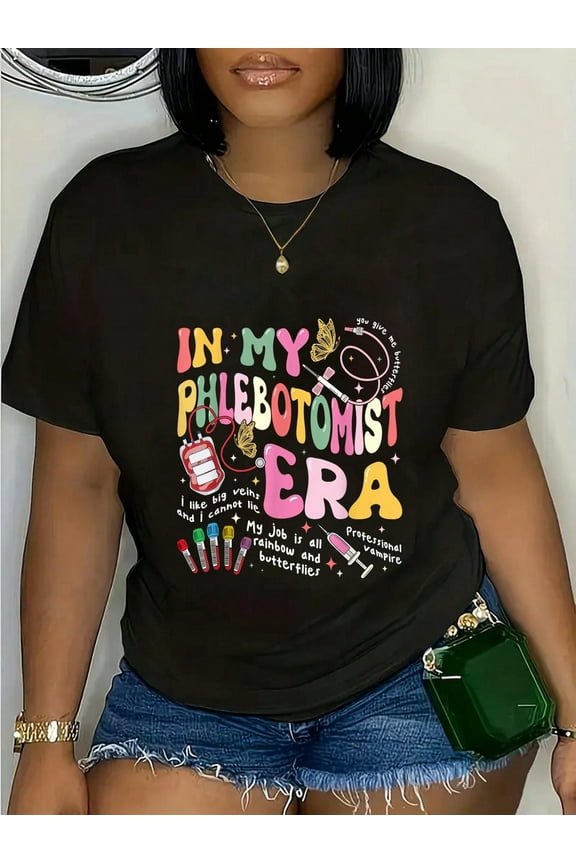 100% Cotton Casual Tshirt Phlebotomy Nurse In My Phlebotomist Era Groovy T-Shirt